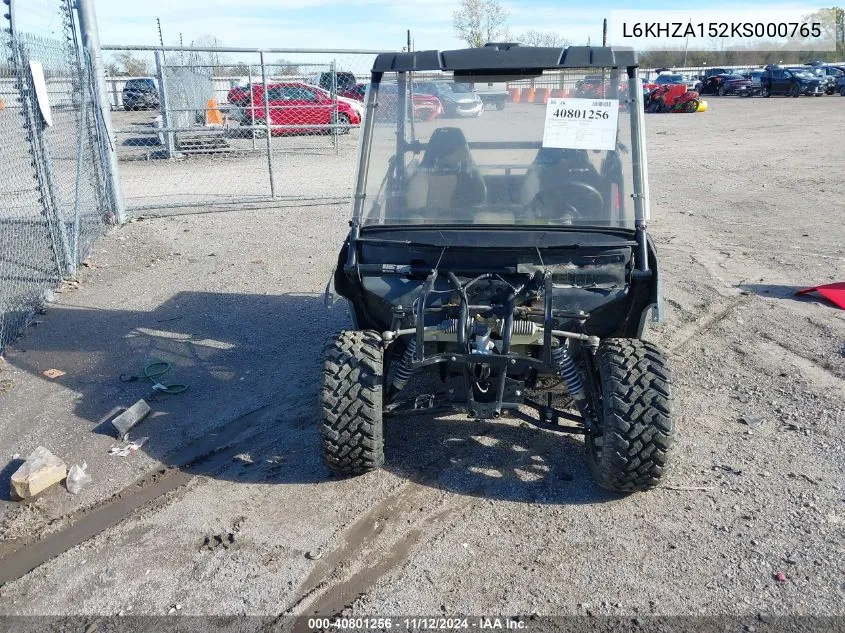 2019 Polaris Ranger 150 Efi VIN: L6KHZA152KS000765 Lot: 40801256