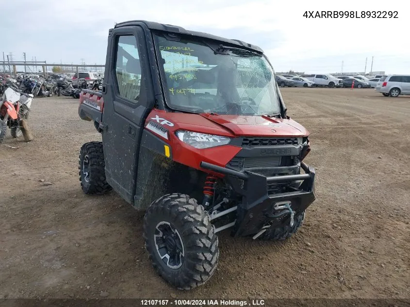 2020 Polaris Ranger Xp 1000 Premium Back Country VIN: 4XARRB998L8932292 Lot: 12107157