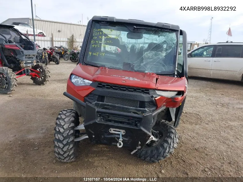 2020 Polaris Ranger Xp 1000 Premium Back Country VIN: 4XARRB998L8932292 Lot: 12107157