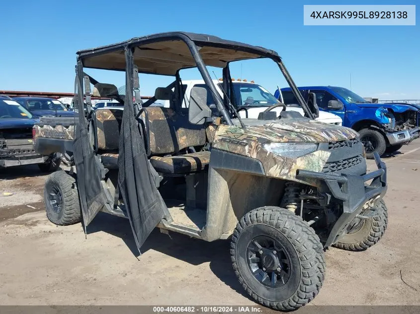 2020 Polaris Ranger Crew Xp 1000 Premium Ride Command VIN: 4XARSK995L8928138 Lot: 40606482