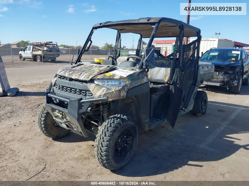 2020 Polaris Ranger Crew Xp 1000 Premium Ride Command VIN: 4XARSK995L8928138 Lot: 40606482