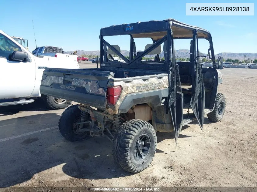 2020 Polaris Ranger Crew Xp 1000 Premium Ride Command VIN: 4XARSK995L8928138 Lot: 40606482