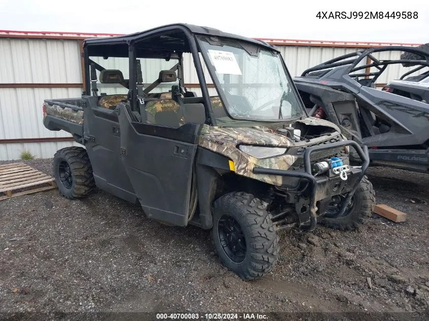 2021 Polaris Ranger VIN: 4XARSJ992M8449588 Lot: 40700083