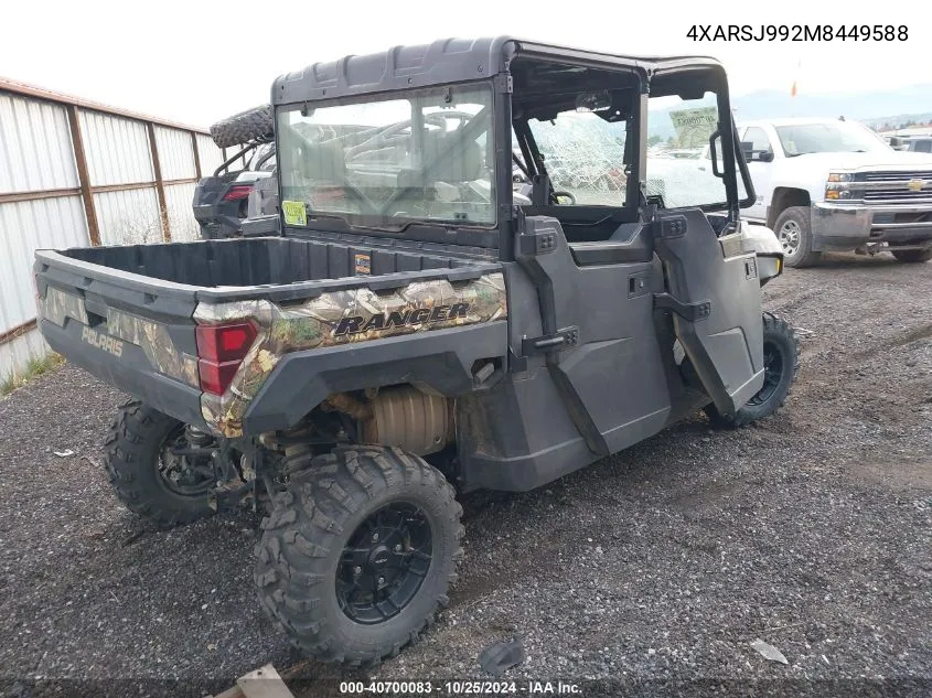 2021 Polaris Ranger VIN: 4XARSJ992M8449588 Lot: 40700083