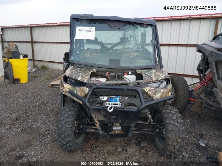 2021 Polaris Ranger VIN: 4XARSJ992M8449588 Lot: 40700083