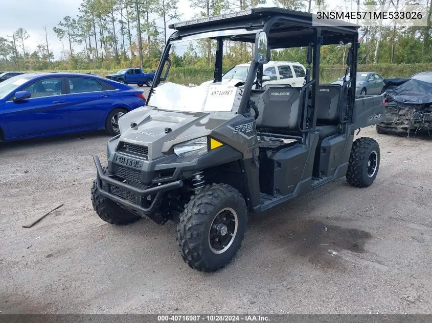 2021 Polaris Ranger Crew 570-4 Premium VIN: 3NSM4E571ME533026 Lot: 40716987