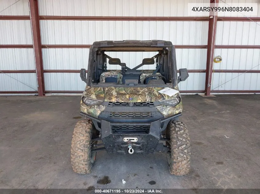 2022 Polaris Ranger Crew Xp 1000 Northstar Ultimate VIN: 4XARSY996N8083404 Lot: 40671195