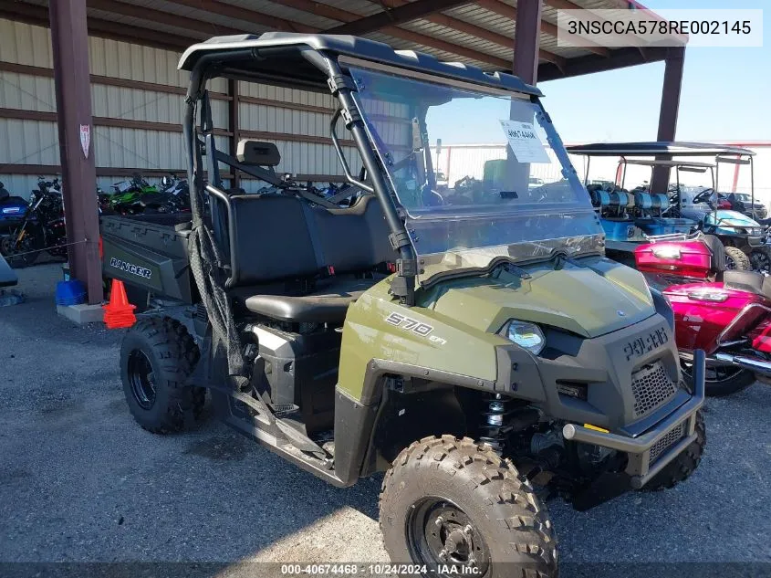 2024 Polaris Ranger 570 Full-Size VIN: 3NSCCA578RE002145 Lot: 40674468