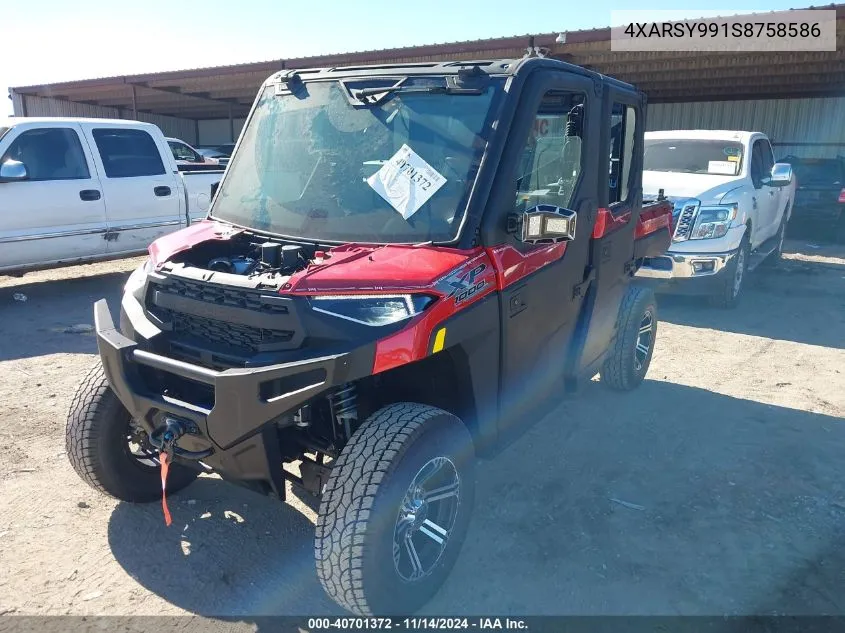 2025 Polaris Ranger Crew Xp 1000 Northstar Ultimate VIN: 4XARSY991S8758586 Lot: 40701372