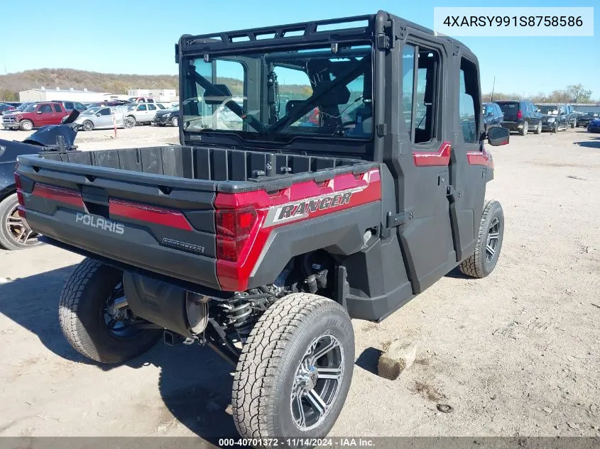 2025 Polaris Ranger Crew Xp 1000 Northstar Ultimate VIN: 4XARSY991S8758586 Lot: 40701372