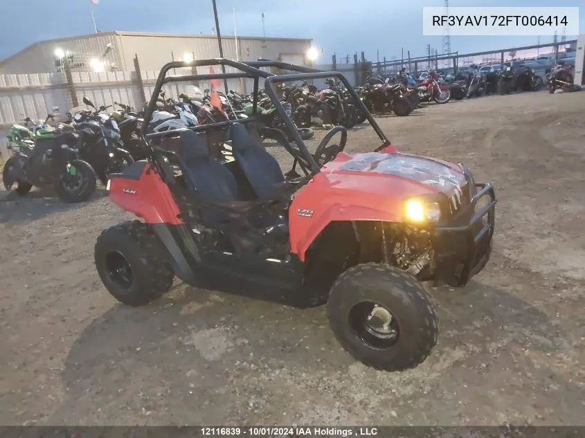 2015 Polaris Rzr 170 VIN: RF3YAV172FT006414 Lot: 12116839