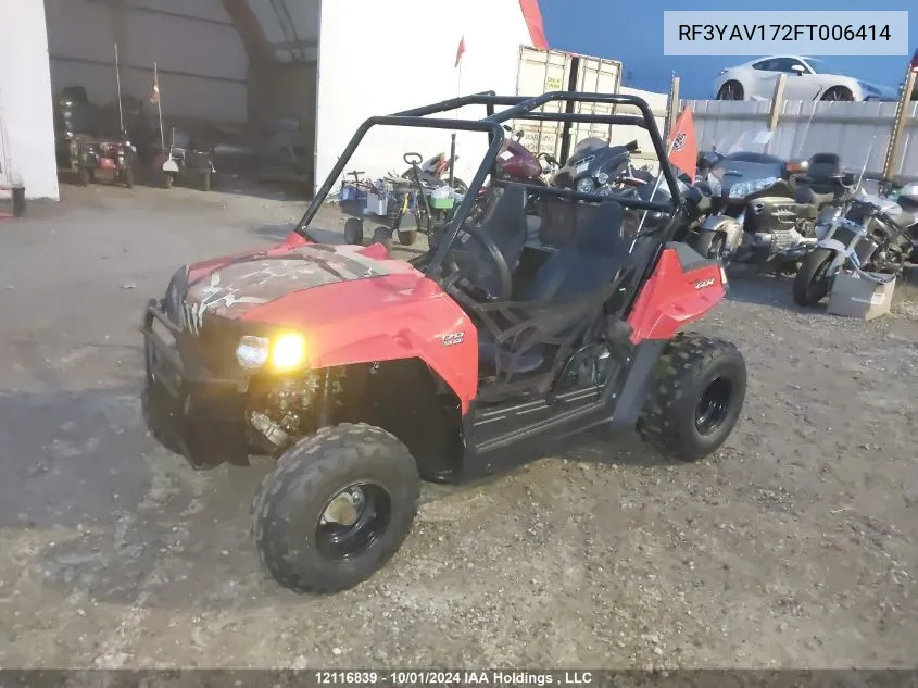 2015 Polaris Rzr 170 VIN: RF3YAV172FT006414 Lot: 12116839