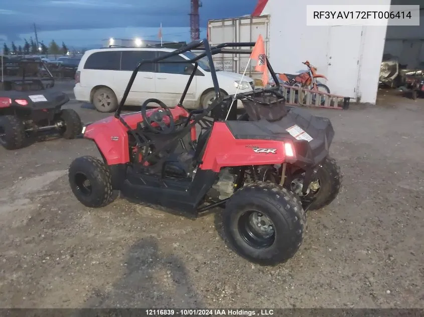 2015 Polaris Rzr 170 VIN: RF3YAV172FT006414 Lot: 12116839