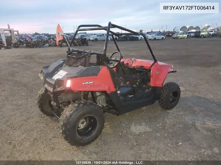 2015 Polaris Rzr 170 VIN: RF3YAV172FT006414 Lot: 12116839