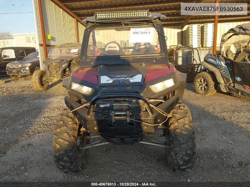 2015 Polaris Rzr 900 Eps VIN: 4XAVAE875FB930563 Lot: 40676913