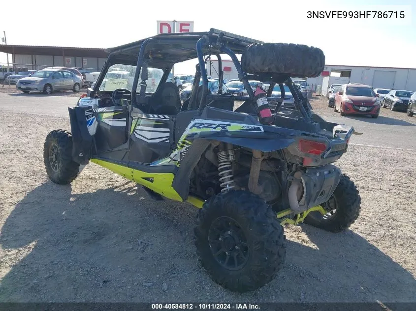 2017 Polaris Rzr Xp 4 1000 Eps VIN: 3NSVFE993HF786715 Lot: 40584812