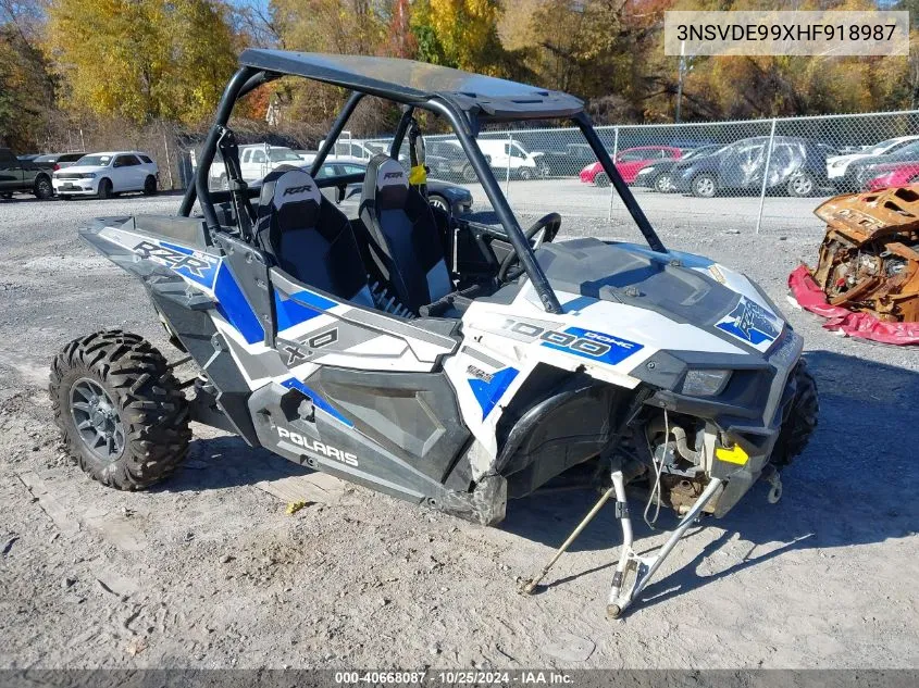 2017 Polaris Rzr Xp 1000 Eps VIN: 3NSVDE99XHF918987 Lot: 40668087