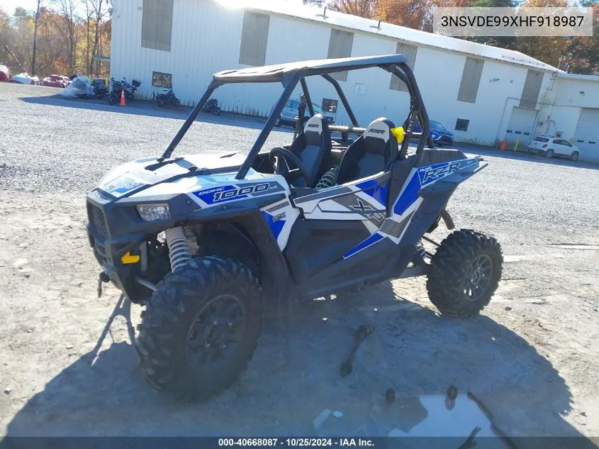 2017 Polaris Rzr Xp 1000 Eps VIN: 3NSVDE99XHF918987 Lot: 40668087