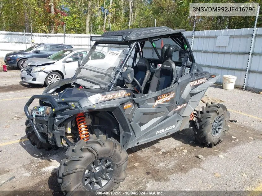 2018 Polaris Rzr Xp 1000 Eps High Lift Ed VIN: 3NSVDM992JF416796 Lot: 40510259