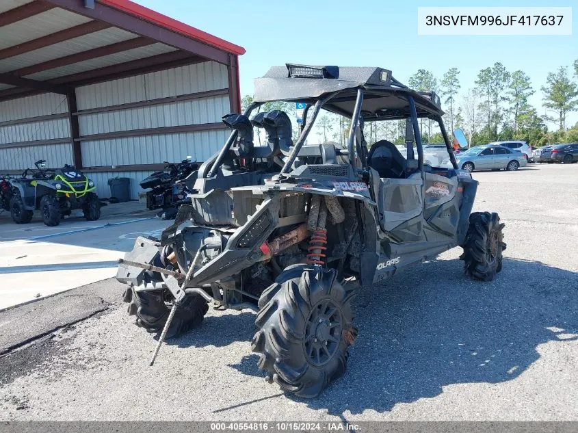 2018 Polaris Rzr Xp 4 1000 Eps Hg Lift Ed VIN: 3NSVFM996JF417637 Lot: 40554816