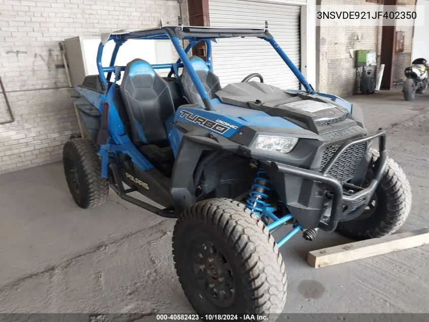 2018 Polaris Rzr Xp Turbo Eps VIN: 3NSVDE921JF402350 Lot: 40582423