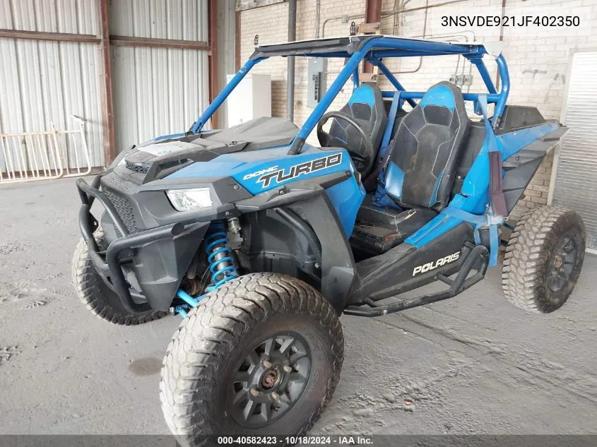 2018 Polaris Rzr Xp Turbo Eps VIN: 3NSVDE921JF402350 Lot: 40582423