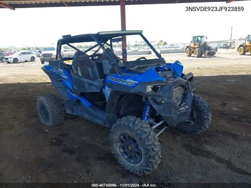 2018 Polaris Rzr Xp Turbo Eps VIN: 3NSVDE923JF923859 Lot: 40745096