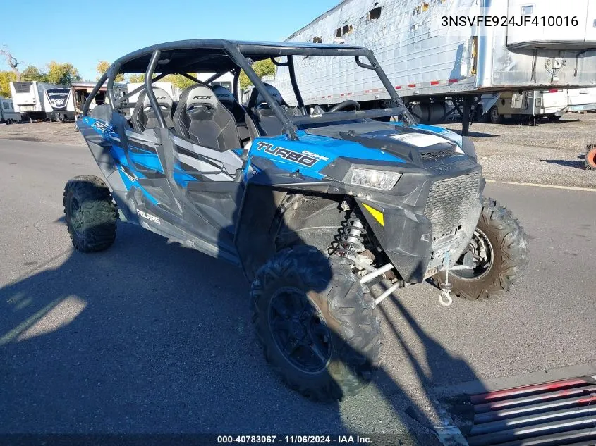 2018 Polaris Rzr Xp 4 Turbo Eps VIN: 3NSVFE924JF410016 Lot: 40783067