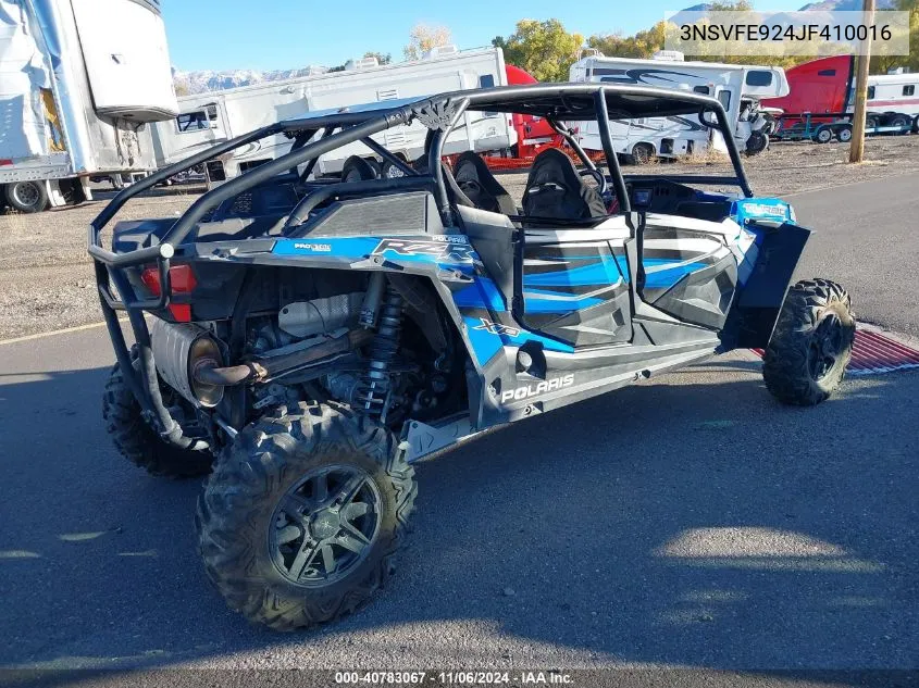 2018 Polaris Rzr Xp 4 Turbo Eps VIN: 3NSVFE924JF410016 Lot: 40783067