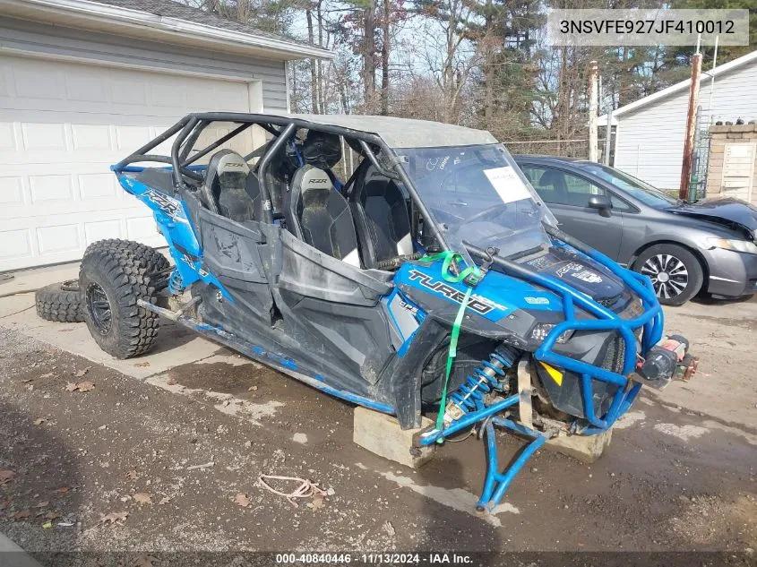 2018 Polaris Rzr Xp 4 Turbo Eps VIN: 3NSVFE927JF410012 Lot: 40840446