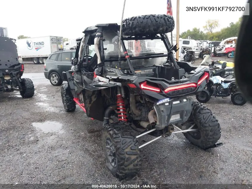 2019 Polaris Rzr Xp 4 1000 Eps Ride Command Edition VIN: 3NSVFK991KF792700 Lot: 40620015