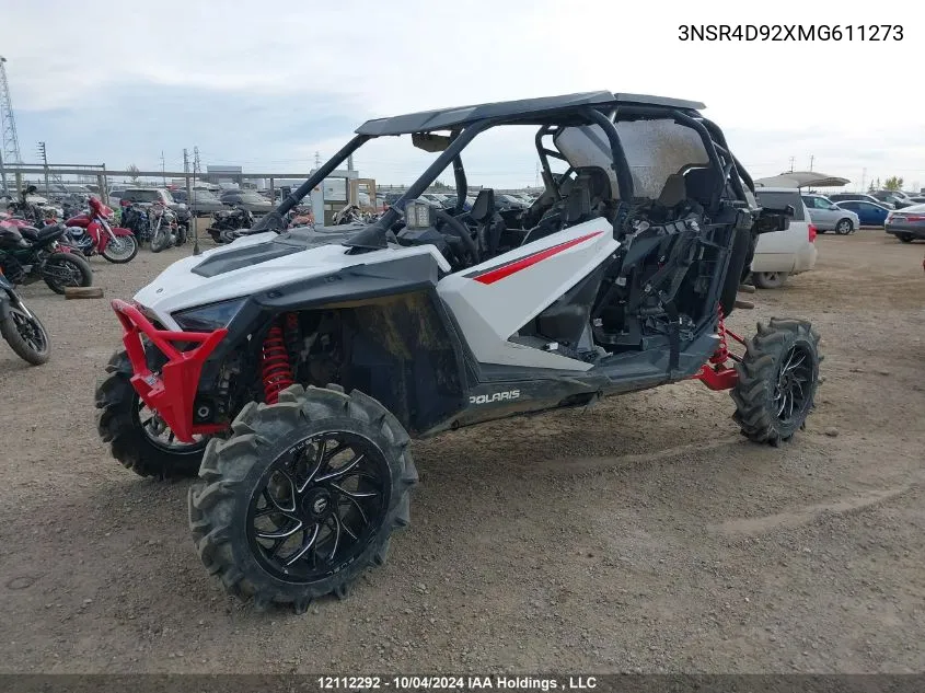 2021 Polaris Rzr Pro Xp 4 Ultimate VIN: 3NSR4D92XMG611273 Lot: 12112292