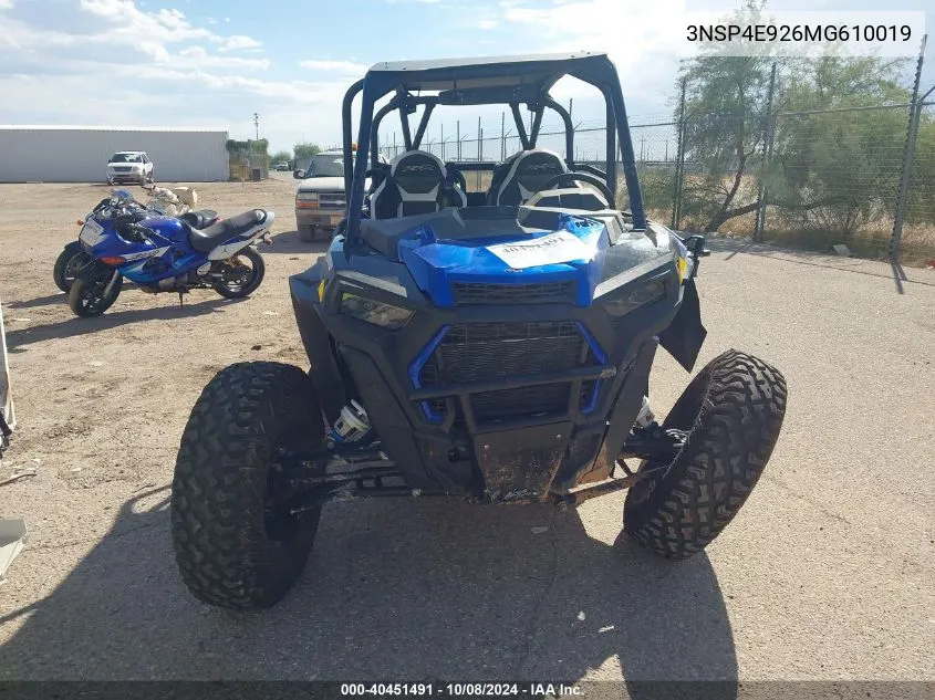 2021 Polaris Rzr Xp 4 Turbo S Velocity VIN: 3NSP4E926MG610019 Lot: 40451491