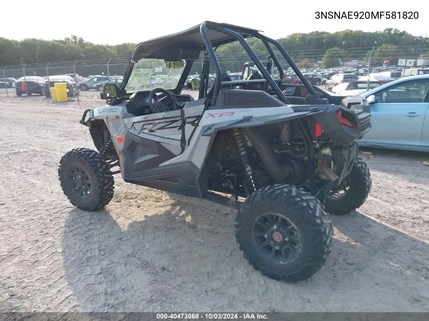 2021 Polaris Rzr Xp Turbo VIN: 3NSNAE920MF581820 Lot: 40473068