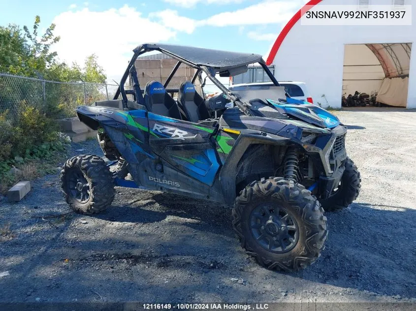 2022 Polaris Rzr Xp 1000 Premium VIN: 3NSNAV992NF351937 Lot: 12116149