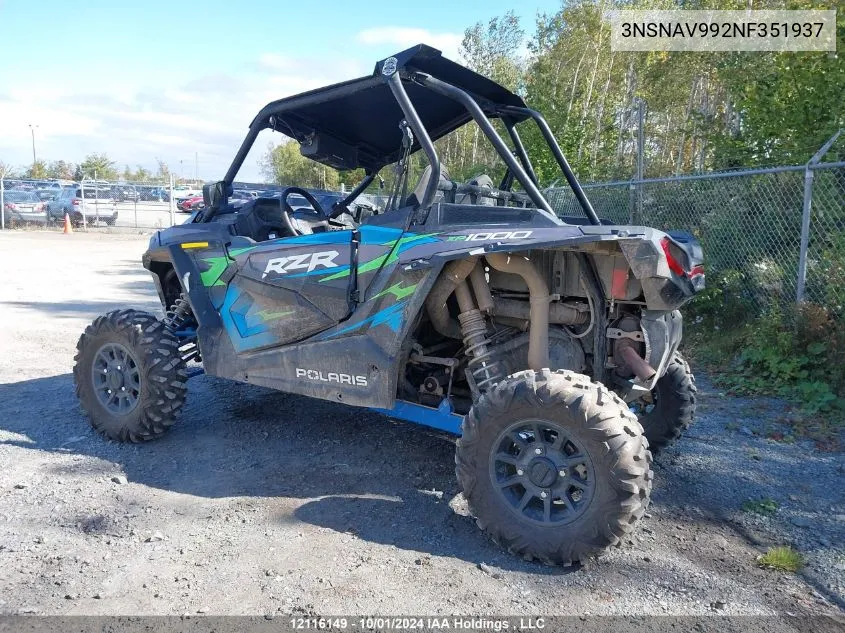 2022 Polaris Rzr Xp 1000 Premium VIN: 3NSNAV992NF351937 Lot: 12116149