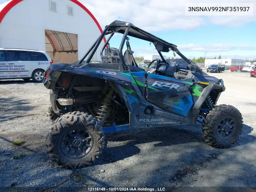 2022 Polaris Rzr Xp 1000 Premium VIN: 3NSNAV992NF351937 Lot: 12116149