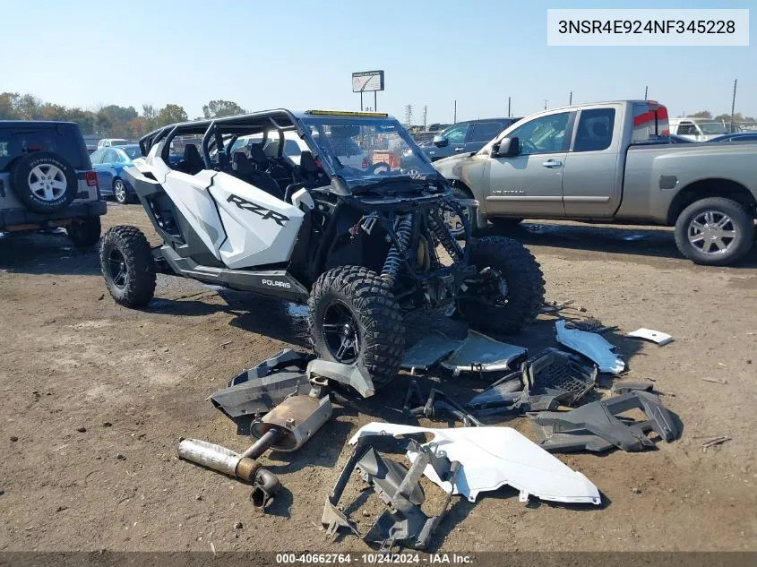 2022 Polaris Rzr Pro Xp 4 Sport VIN: 3NSR4E924NF345228 Lot: 40662764