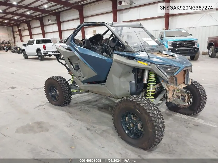 2022 Polaris Rzr Turbo R Premium VIN: 3NSGAK920NG387274 Lot: 40806008