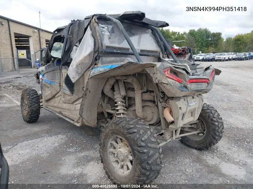 2023 Polaris Rzr Xp 4 1000 Premium VIN: 3NSN4K994PH351418 Lot: 40525595