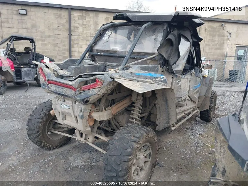 2023 Polaris Rzr Xp 4 1000 Premium VIN: 3NSN4K994PH351418 Lot: 40525595