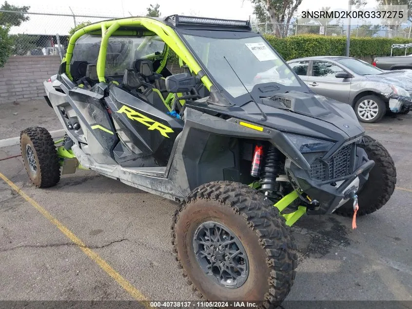 2024 Polaris Rzr Pro R 4 Ultimate VIN: 3NSRMD2K0RG337275 Lot: 40738137