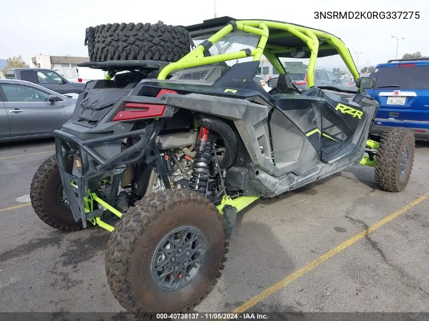 2024 Polaris Rzr Pro R 4 Ultimate VIN: 3NSRMD2K0RG337275 Lot: 40738137