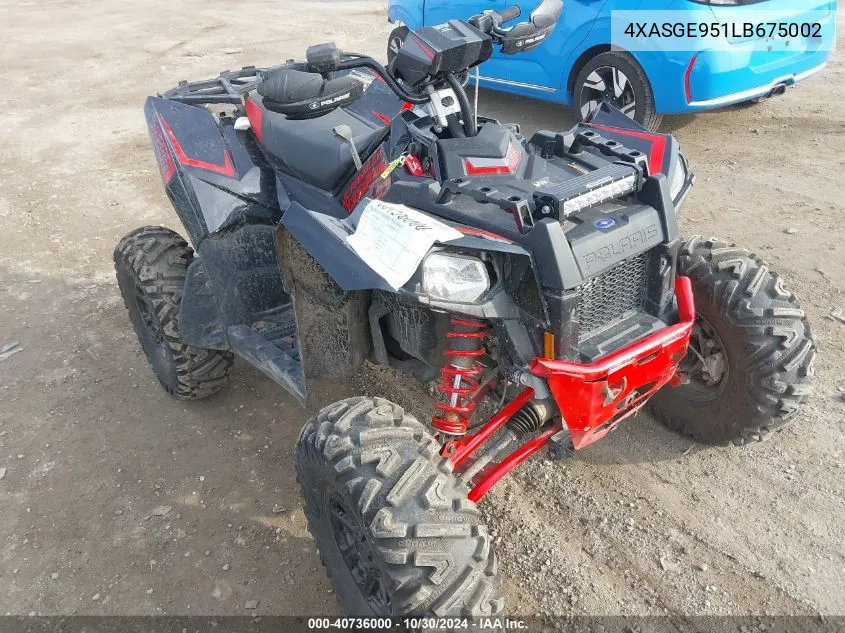 2020 Polaris Scrambler Xp 1000 S VIN: 4XASGE951LB675002 Lot: 40736000