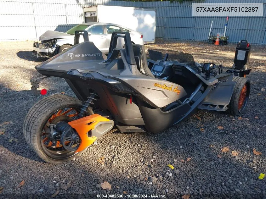 2015 Polaris Slingshot VIN: 57XAASFAXF5102387 Lot: 40482536