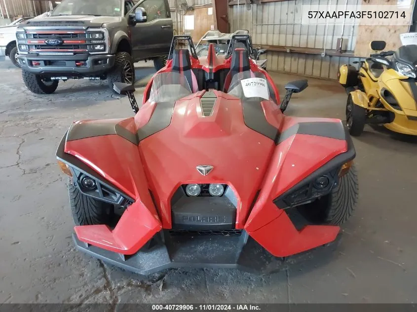 2015 Polaris Slingshot Sl VIN: 57XAAPFA3F5102714 Lot: 40729906