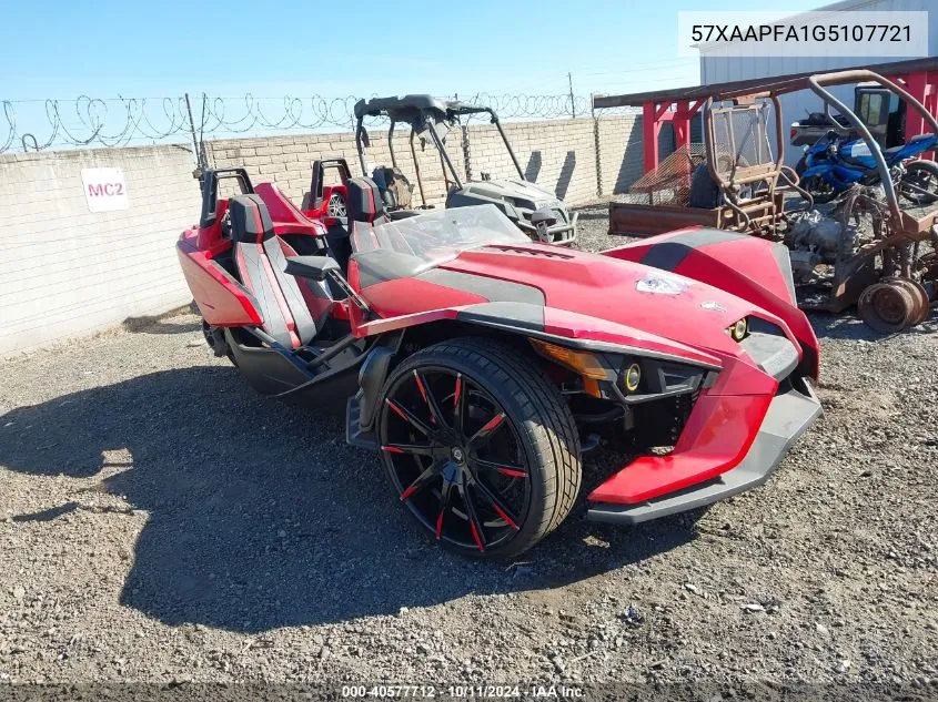 2016 Polaris Slingshot Sl VIN: 57XAAPFA1G5107721 Lot: 40577712