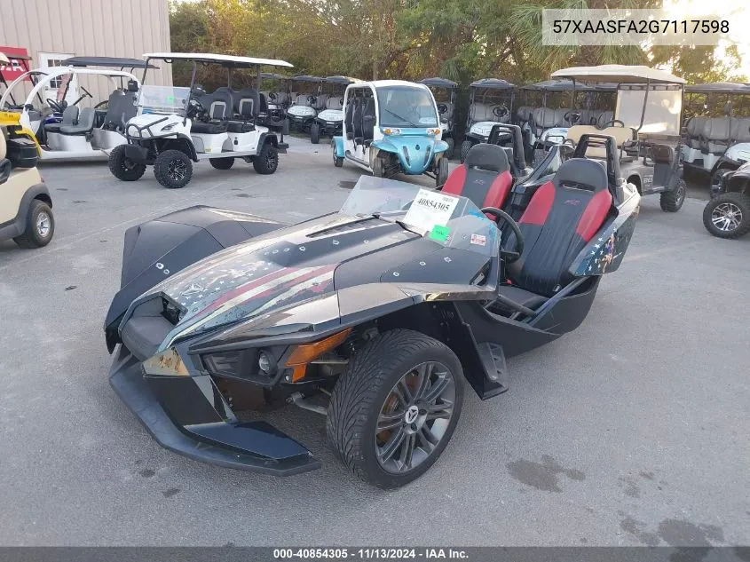 2016 Polaris Slingshot VIN: 57XAASFA2G7117598 Lot: 40854305