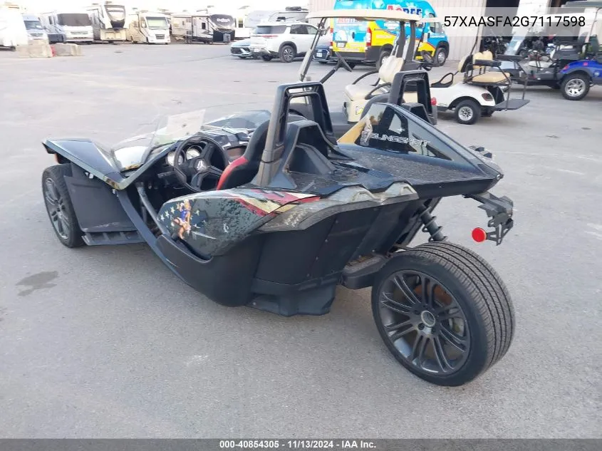 2016 Polaris Slingshot VIN: 57XAASFA2G7117598 Lot: 40854305