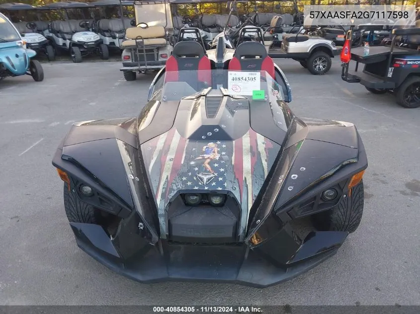 2016 Polaris Slingshot VIN: 57XAASFA2G7117598 Lot: 40854305